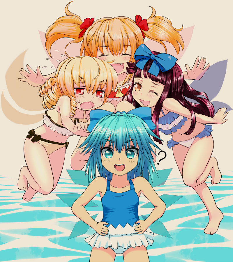 cirno, star sapphire, luna child, and sunny milk (touhou) drawn by ishikkoro