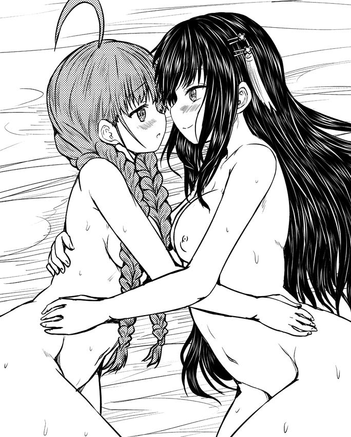 date akari and nikaidou misato (heaven burns red) drawn by yo-jin