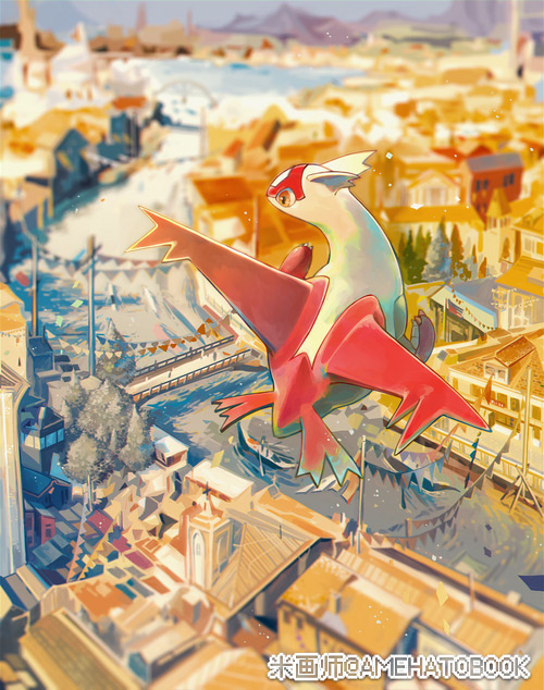 latias (pokemon and 1 more) drawn by amehatobook
