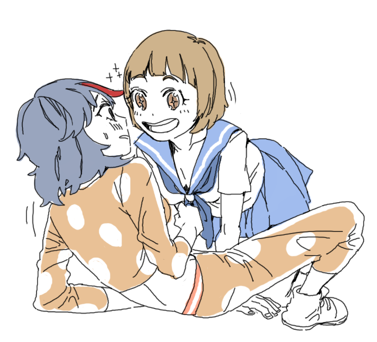 matoi ryuuko and mankanshoku mako (kill la kill) drawn by celandine