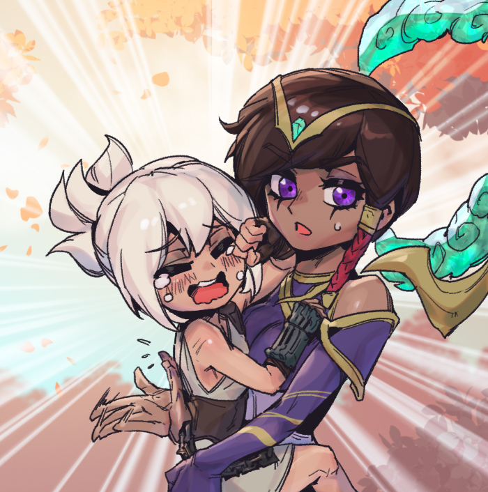 riven and karma (league of legends) drawn by phantom_ix_row