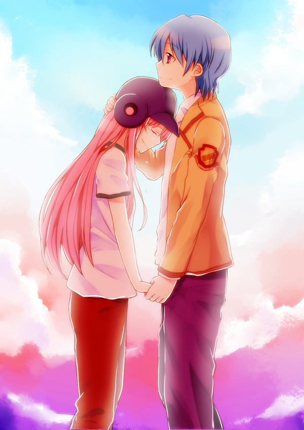 yui and hinata hideki (angel beats!) drawn by mochizuki_mina