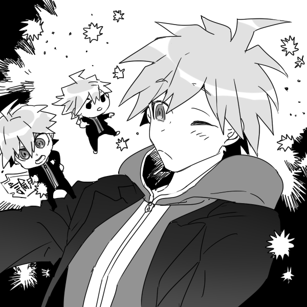 naegi makoto (danganronpa and 1 more) drawn by uurin