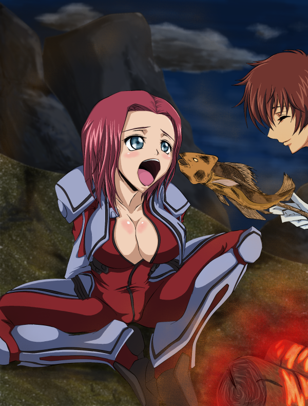 kouzuki kallen and kururugi suzaku (code geass) drawn by madhatter_hello