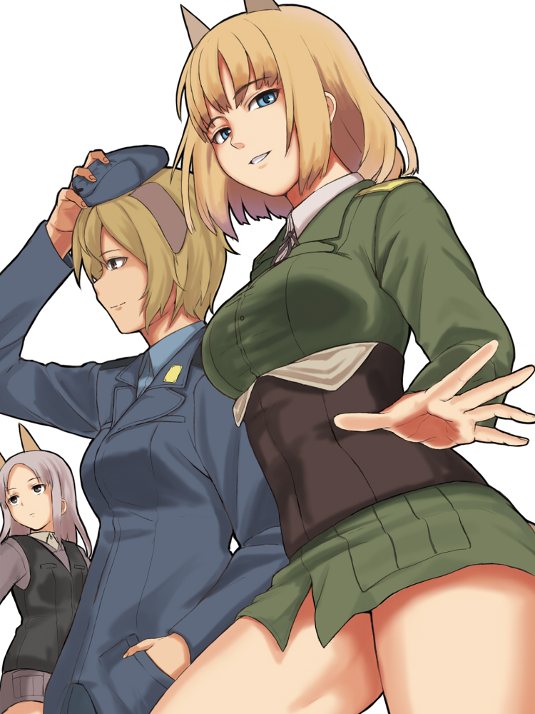 waltrud krupinski, edytha rossmann, and gundula rall (world witches series and 1 more) drawn by goji_(five_clock)