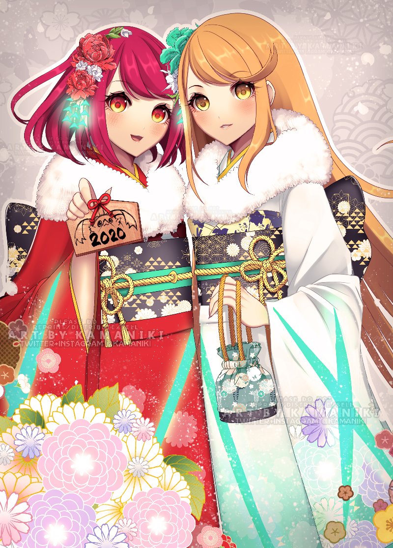 pyra and mythra (xenoblade chronicles and 1 more) drawn by kamaniki