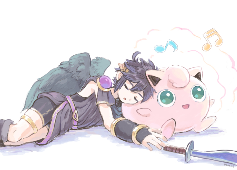 jigglypuff and dark pit (pokemon and 3 more) drawn by nopepe