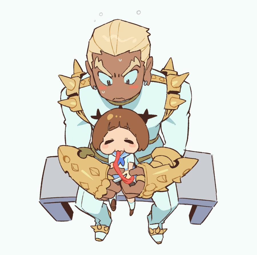 mankanshoku mako and gamagoori ira (kill la kill) drawn by qin_(7833198)