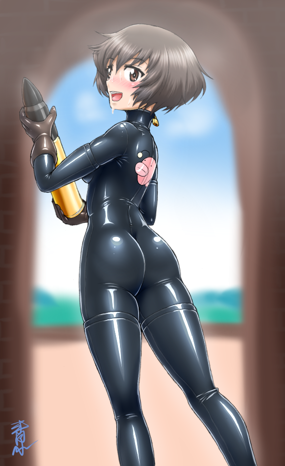 akiyama yukari (girls und panzer) drawn by aozame_takao