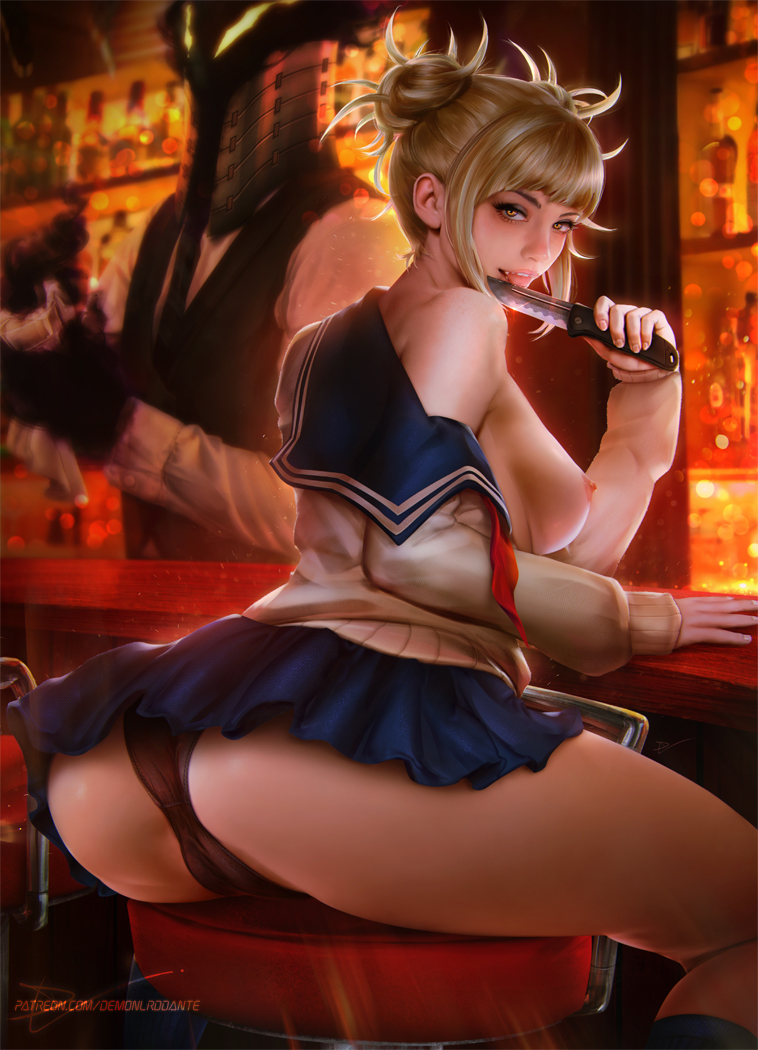 toga himiko and kurogiri (boku no hero academia) drawn by demonlorddante