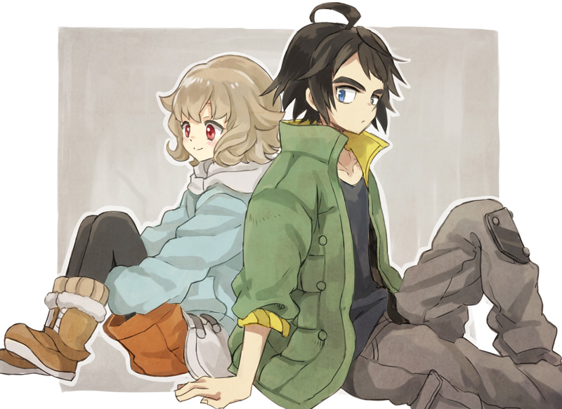 mikazuki augus and atra mixta (gundam and 1 more) drawn by masunosushi