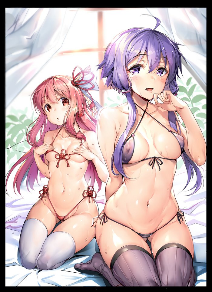 yuzuki yukari and kotonoha akane (voiceroid) drawn by ajishio
