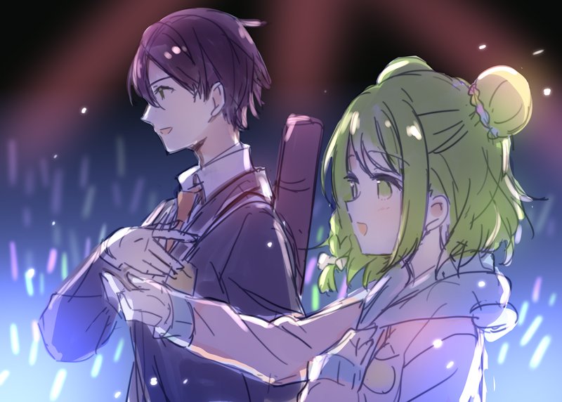 kenmochi touya and morinaka kazaki (nijisanji) drawn by meito_(maze)