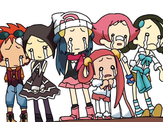 dawn, candice, maylene, marley, mira, and 1 more (pokemon and 2 more) drawn by sayaka_furansowa
