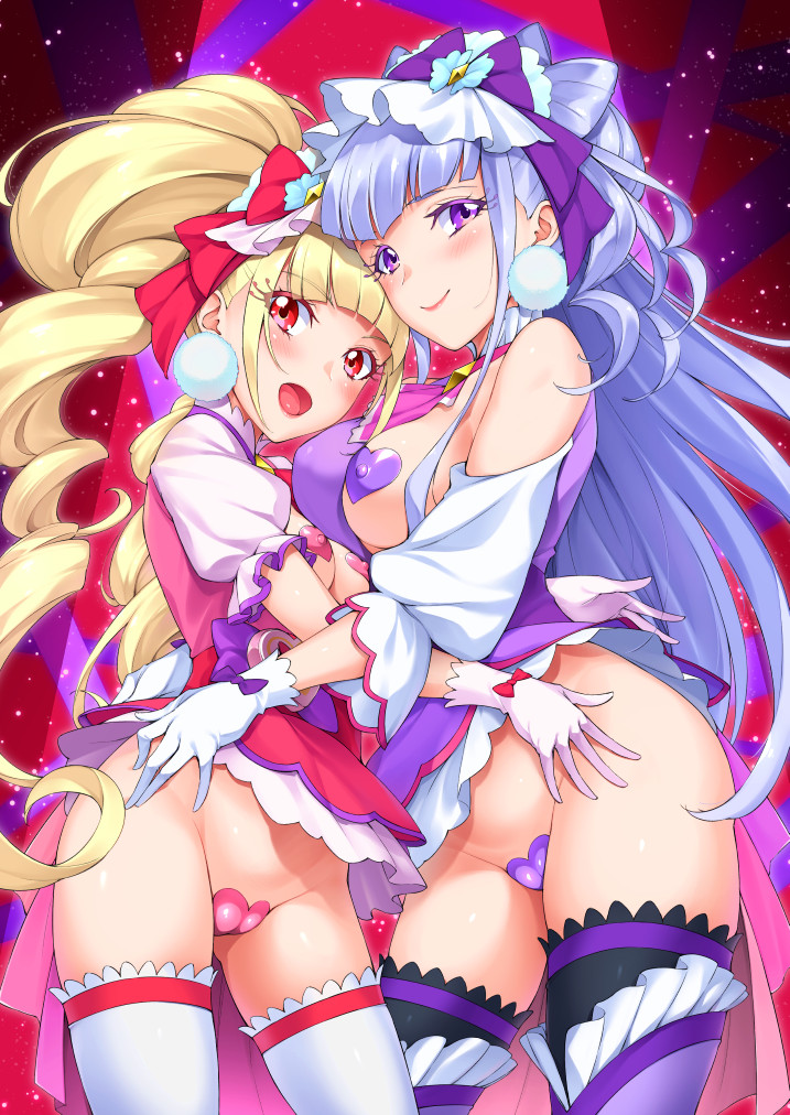 ruru amour, aisaki emiru, cure macherie, and cure amour (precure and 1 more) drawn by sugarbeat