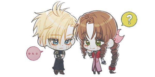 cloud strife and aerith gainsborough (final fantasy and 1 more) drawn by neveromance