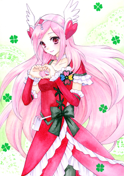 higashi setsuna and cure passion (precure and 1 more) drawn by 6kusa