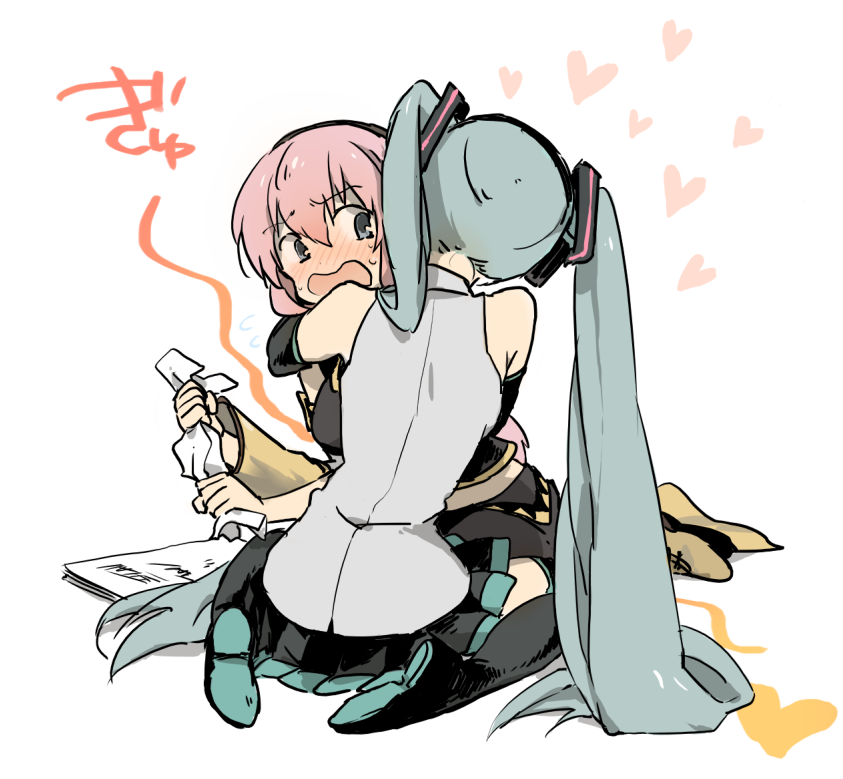 hatsune miku and megurine luka (vocaloid) drawn by shiichikin