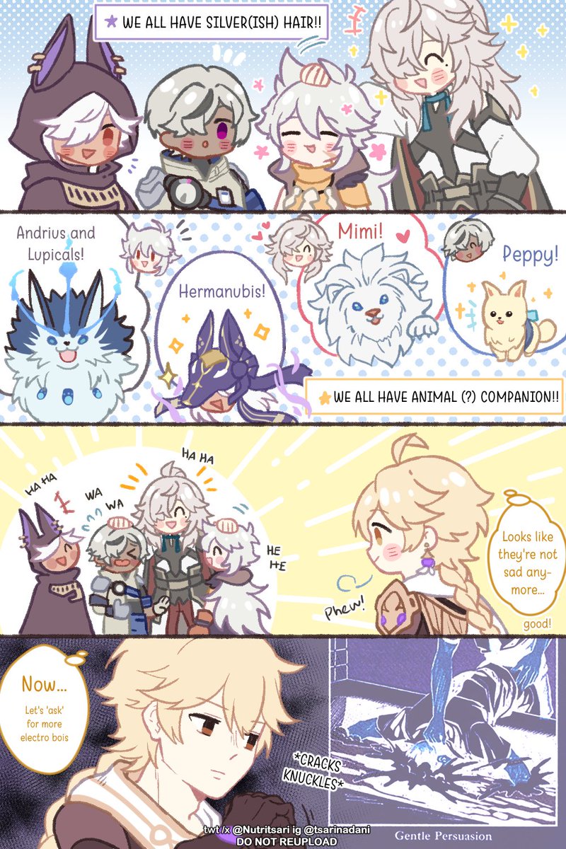 aether, cyno, jing yuan, razor, peppy, and 2 more (genshin impact and 3 more) drawn by nutritsari