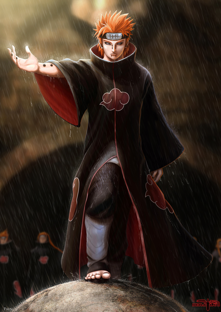 pain (naruto and 1 more) drawn by serathus