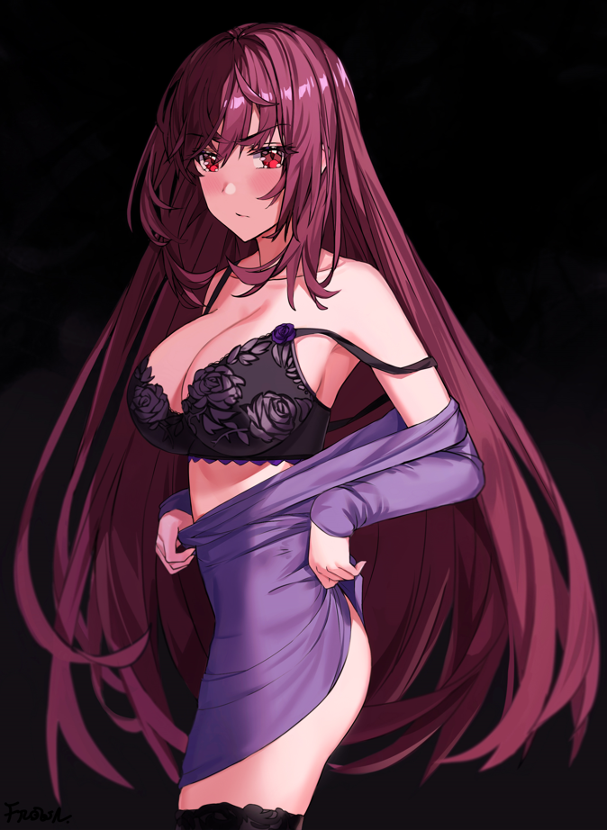 scathach (fate and 1 more) drawn by frown_(wonderland85711)