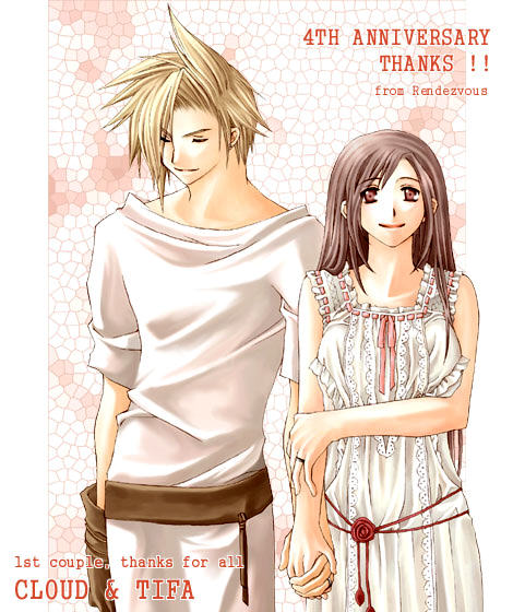 tifa lockhart and cloud strife (final fantasy and 1 more) drawn by rendezvous