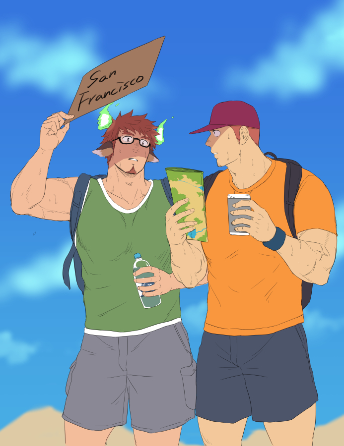 wakan tanka and tamamura gunzo (tokyo afterschool summoners) drawn by unplugged_line