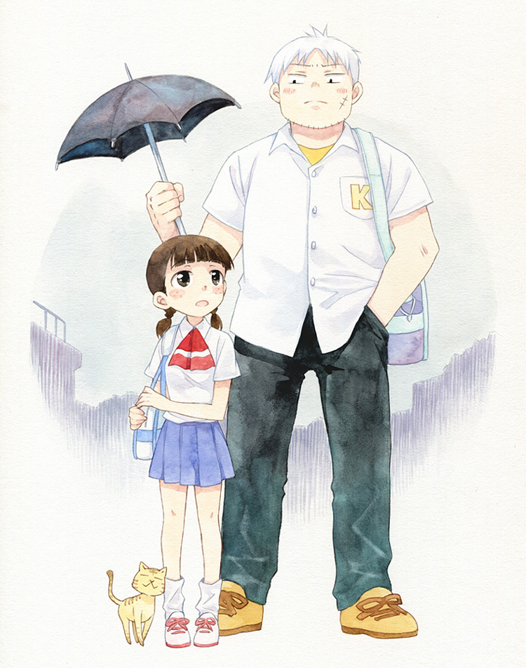 iwasawa kuriko and iida kiyohisa (good morning teacher) drawn by agahari