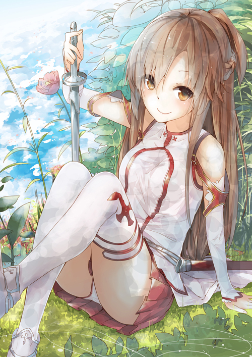 asuna (sword art online) drawn by la-na