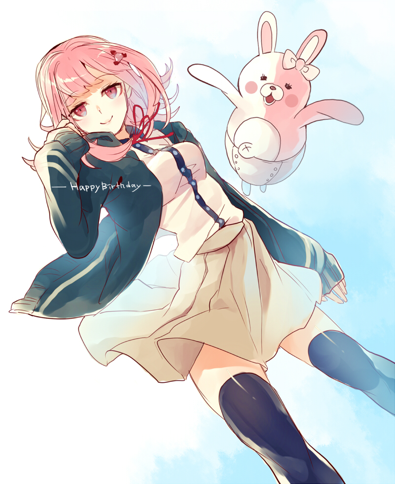 nanami chiaki and monomi (danganronpa and 2 more) drawn by syouson