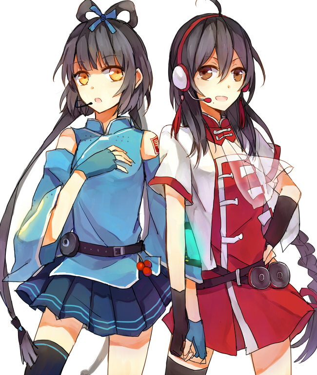 luo tianyi and yuezheng ling (vocaloid and 1 more) drawn by matako