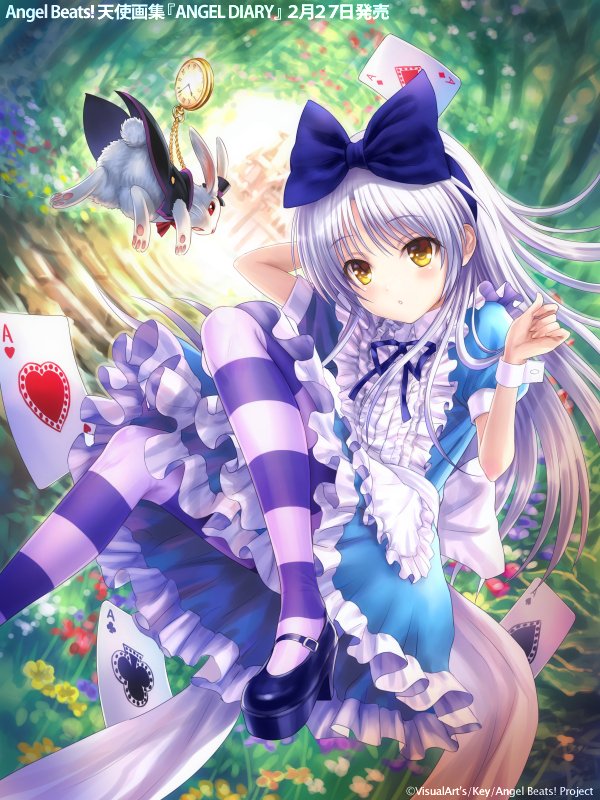 alice, tachibana kanade, and white rabbit (angel beats! and 1 more) drawn by goto_p