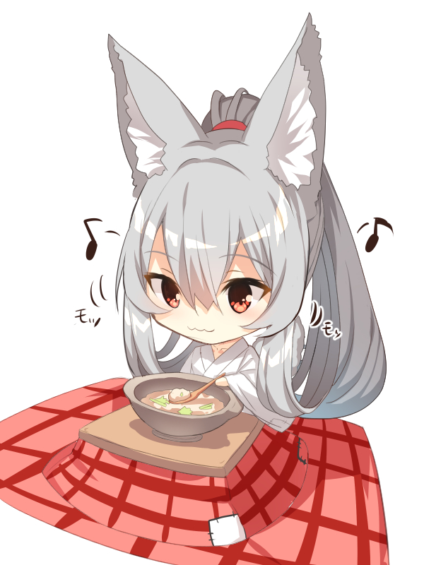 silver fox girl (original) drawn by yuuji_(yukimimi)