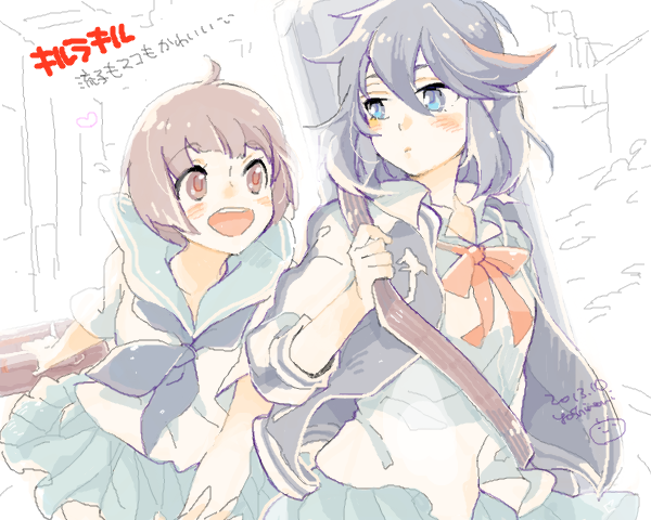 matoi ryuuko and mankanshoku mako (kill la kill) drawn by yoshinori_(fmn)