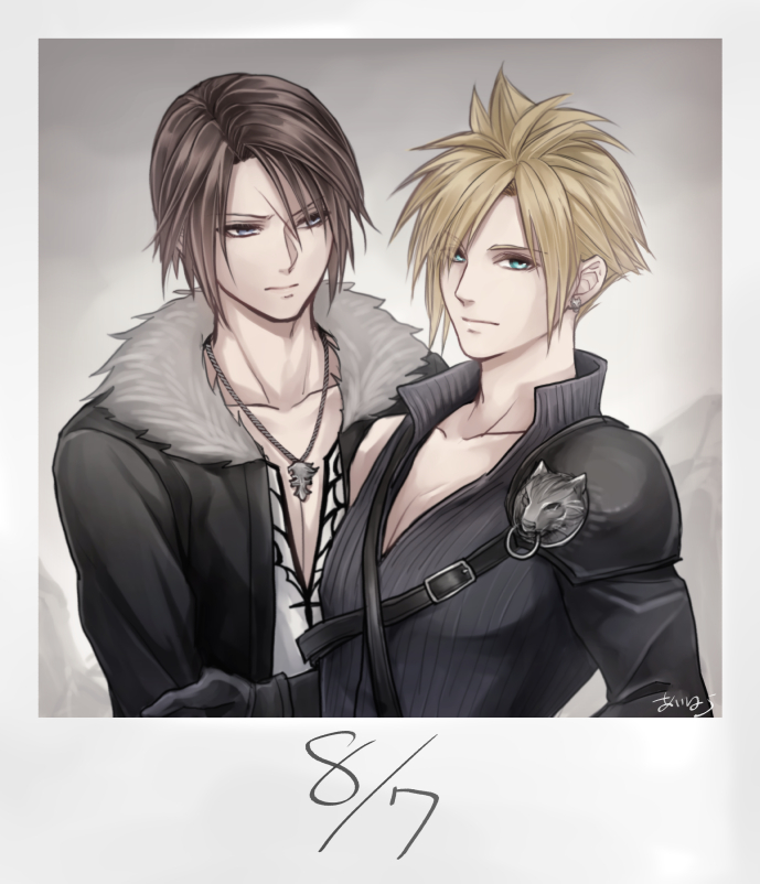 cloud strife and squall leonhart (final fantasy and 3 more) drawn by hiryuu_(kana_h)