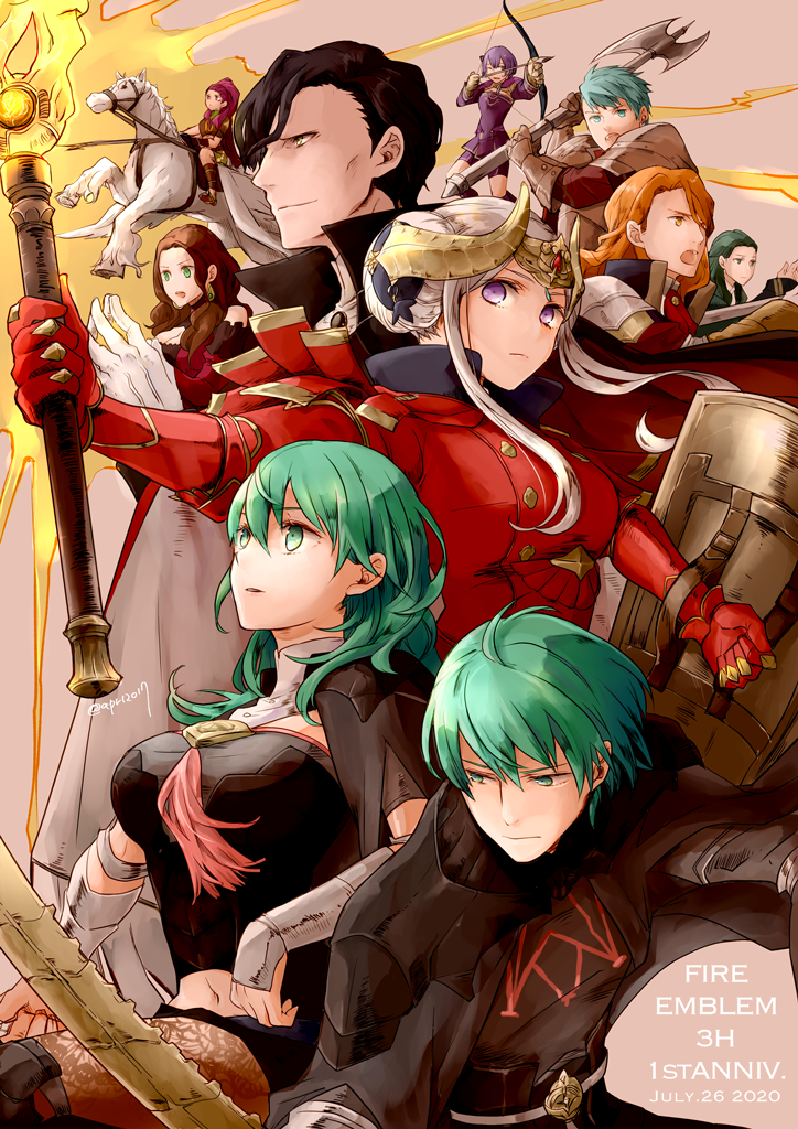 edelgard von hresvelg, dorothea arnault, bernadetta von varley, female byleth, male byleth, and 5 more (fire emblem and 1 more) drawn by robaco