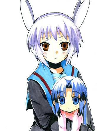 nagato yuki, asakura ryoko, and achakura (suzumiya haruhi no yuuutsu and 1 more) drawn by inui_nagi