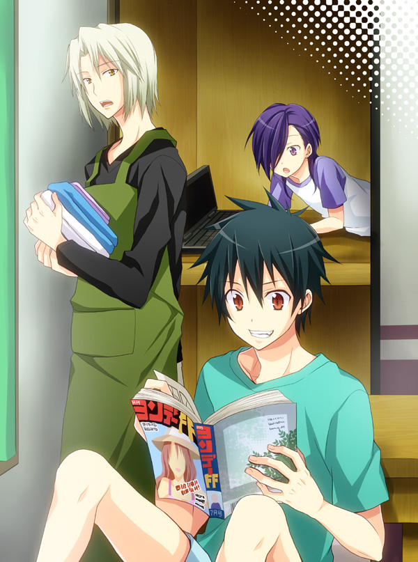 maou sadao, ashiya shirou, and urushihara hanzou (hataraku maou-sama!) drawn by kubyou_azami