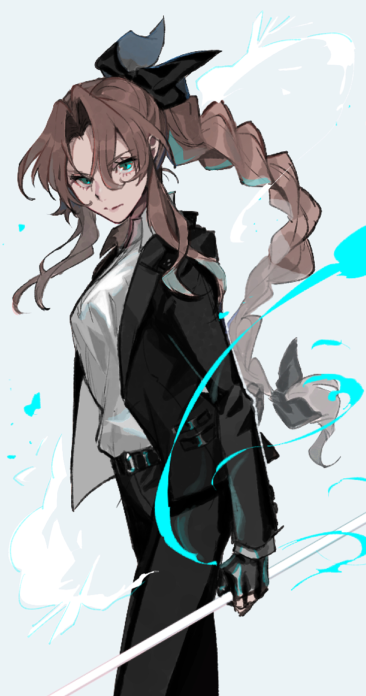 aerith gainsborough (final fantasy and 2 more) drawn by pokashi