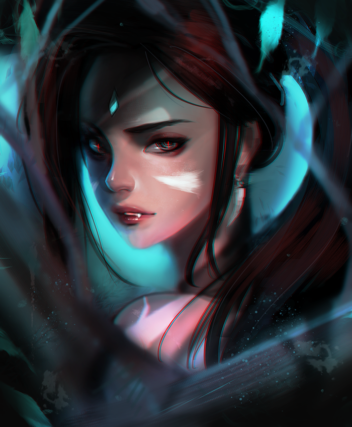 nidalee (league of legends) drawn by kyung_han_kim