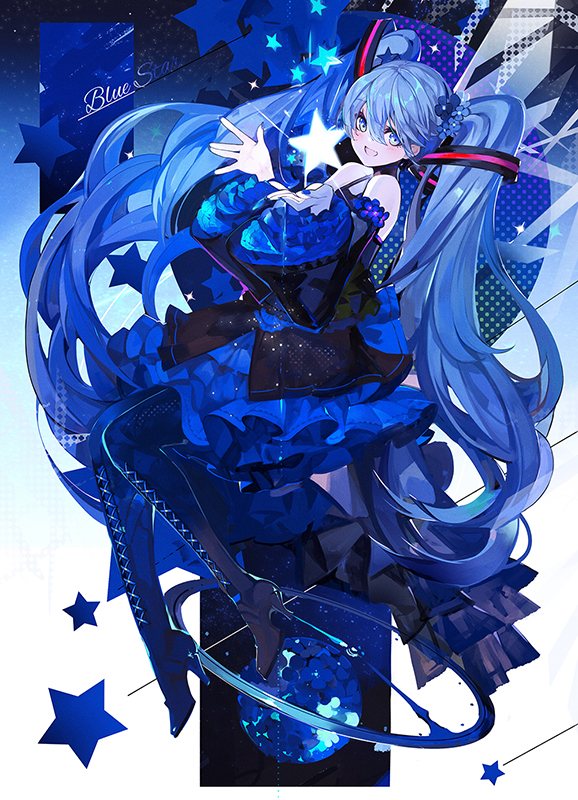 hatsune miku (vocaloid and 2 more) drawn by saberiii