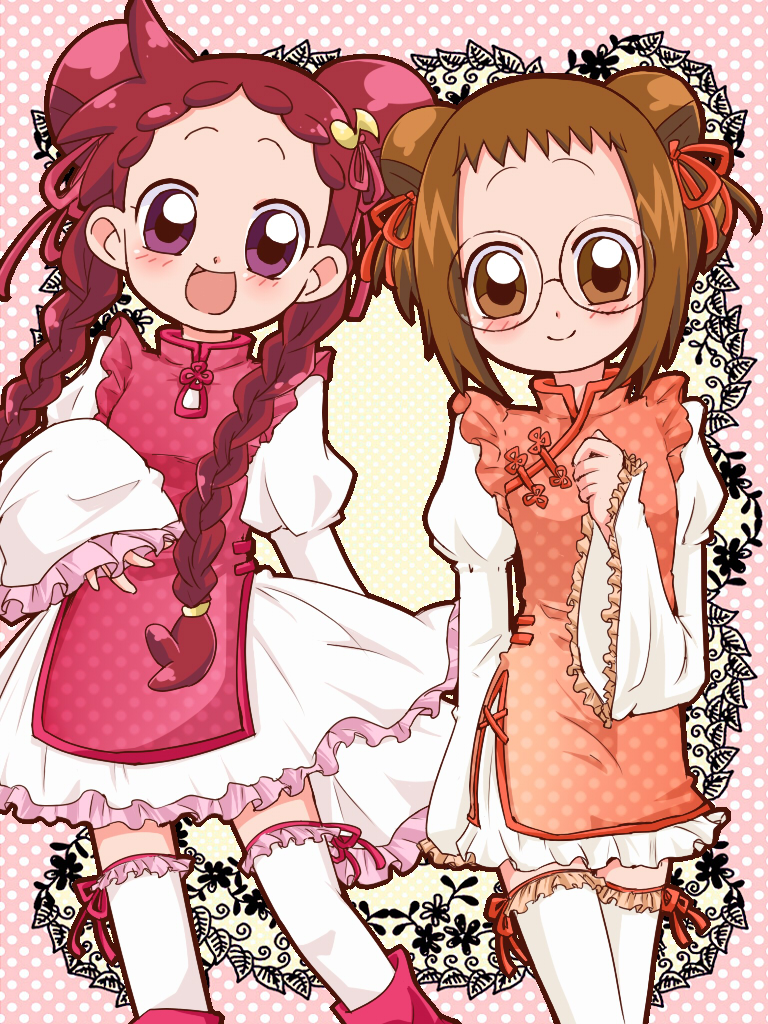 harukaze doremi and fujiwara hazuki (ojamajo doremi) drawn by kawadakawada