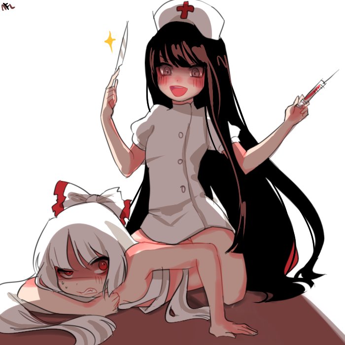 fujiwara no mokou and houraisan kaguya (touhou) drawn by shan