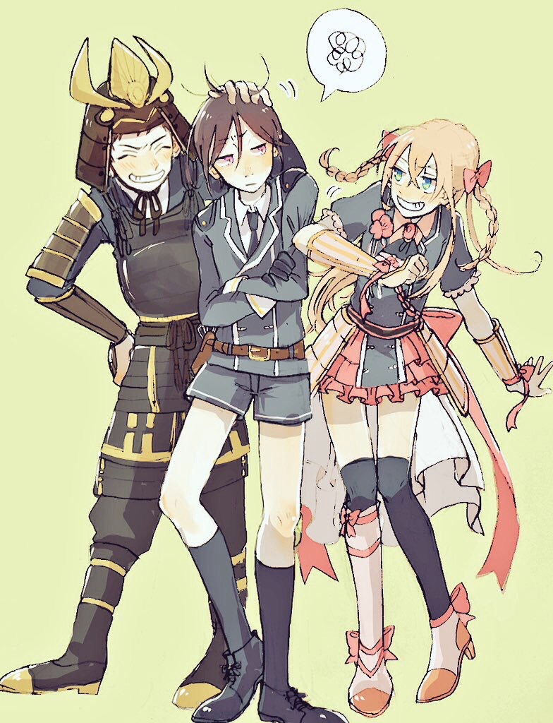 midare toushirou, yagen toushirou, and atsushi toushirou (touken ranbu) drawn by mame_(ballet2604)