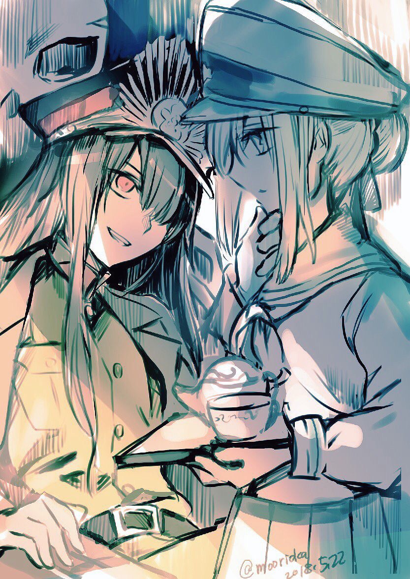 artoria pendragon and oda nobunaga (fate and 2 more) drawn by rioka_(southern_blue_sky)