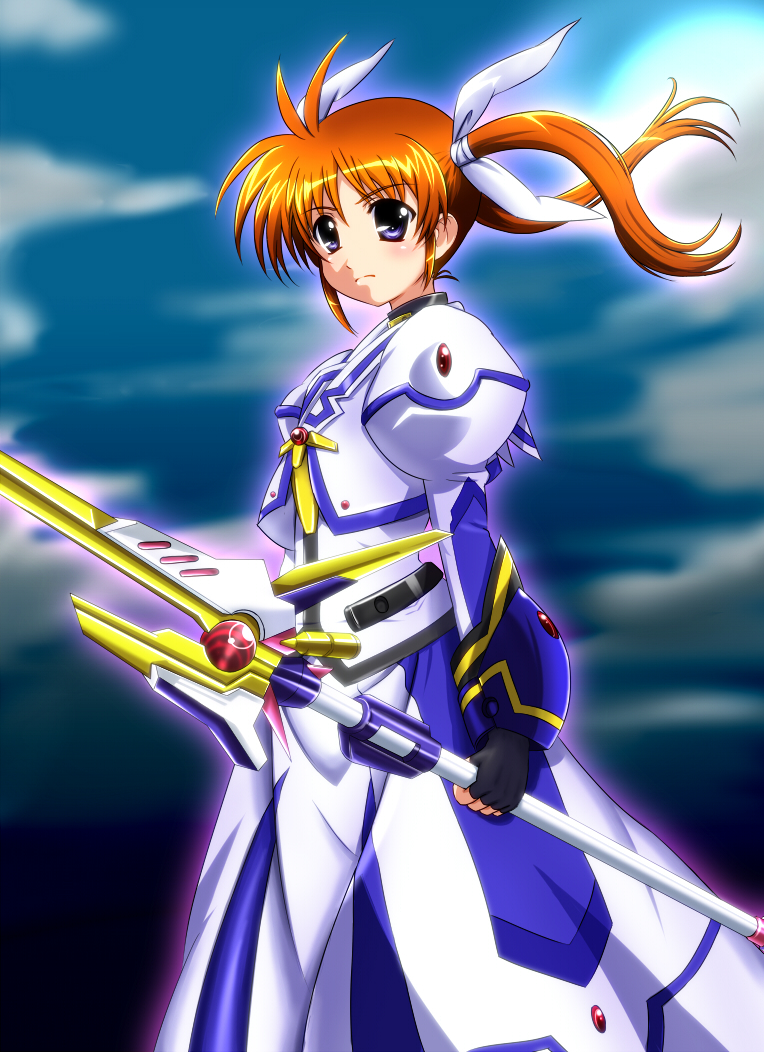 takamachi nanoha and raising heart (lyrical nanoha and 2 more) drawn by diesel-turbo