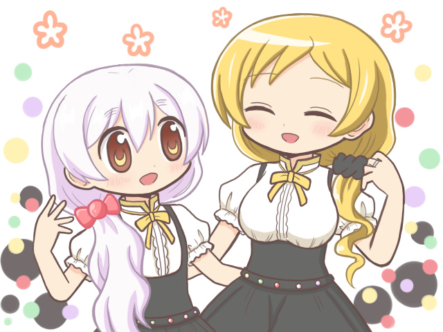tomoe mami and momoe nagisa (mahou shoujo madoka magica and 2 more) drawn by reverse_(bluefencer)