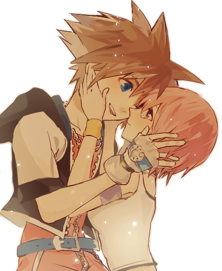 sora and kairi (kingdom hearts and 1 more) drawn by ramochi_(auti)