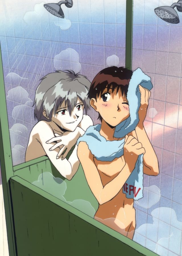 ikari shinji and nagisa kaworu (neon genesis evangelion) drawn by morioka_hideyuki