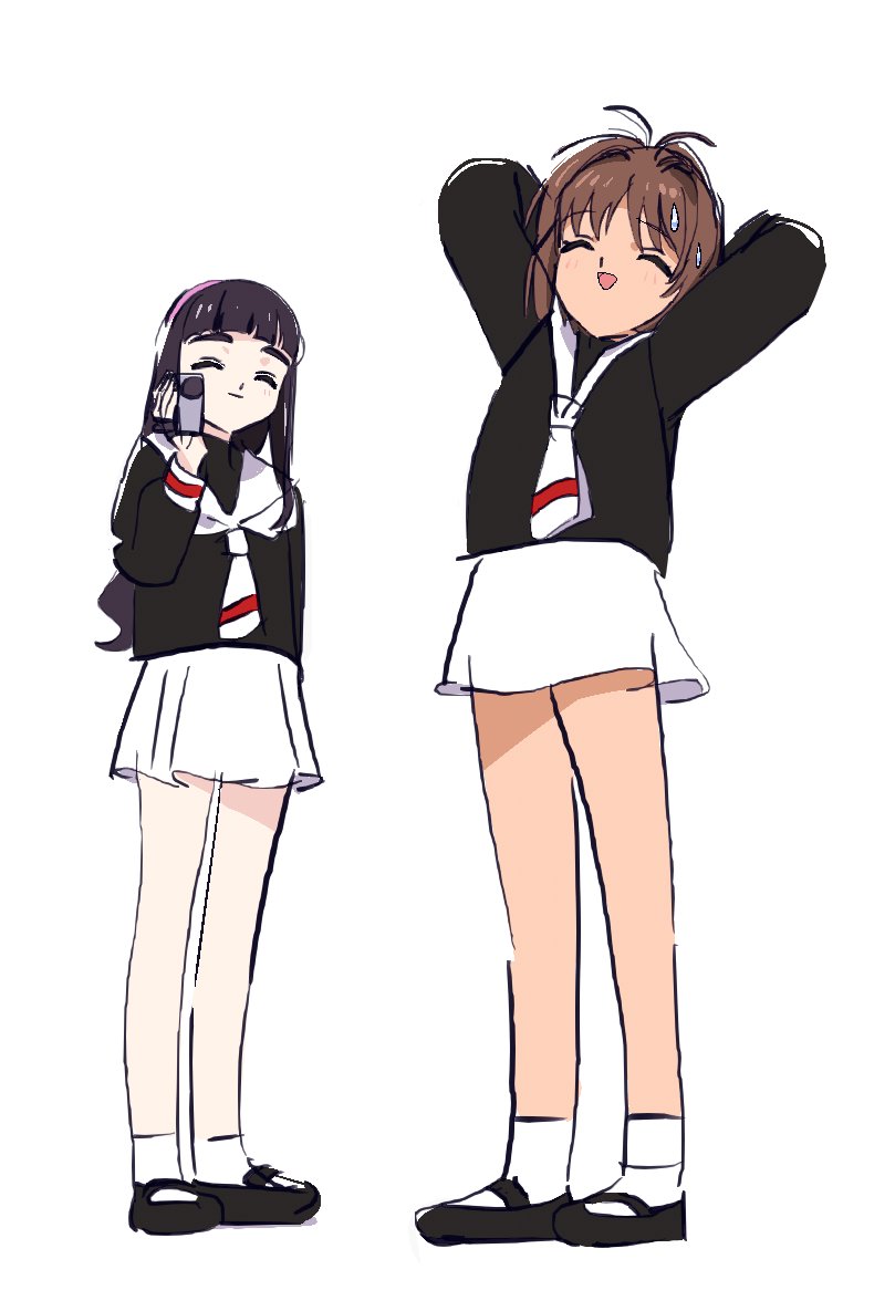 kinomoto sakura and daidouji tomoyo (cardcaptor sakura) drawn by nnn-ollll